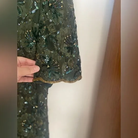 Vintage Stenay plus size green sequin dress - Picture 11 of 12